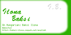 ilona baksi business card